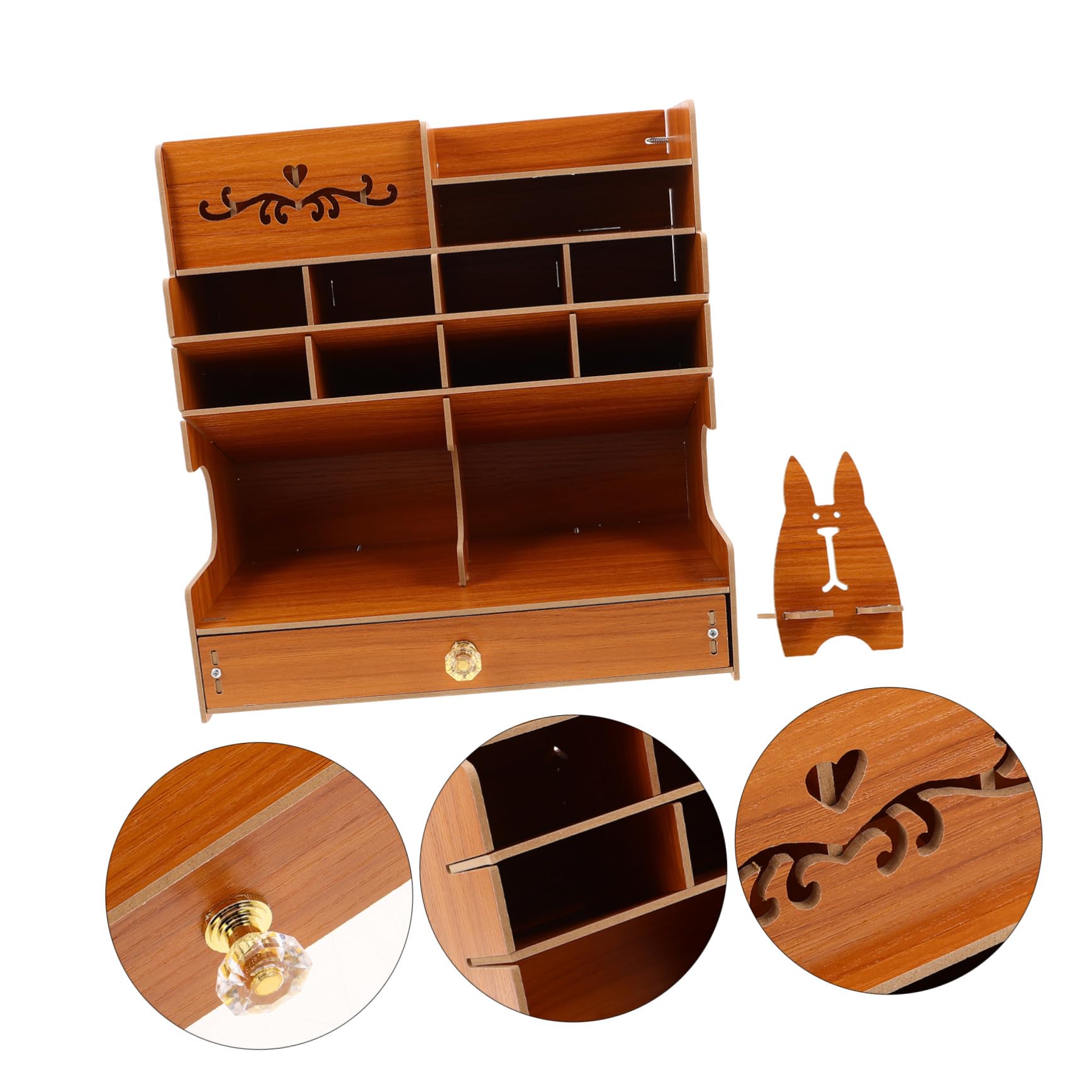 Organizer Penne in Naturale Capacità Portaoggetti Scrivania Multifunzione con Scomparti Multipli Elegante Supporto Cancelleria per Ufficio e Casa