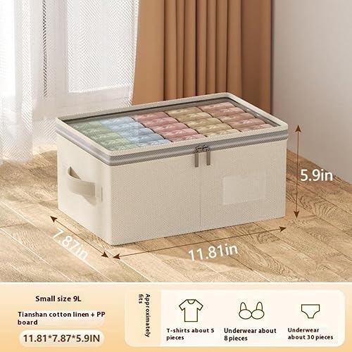 Miniatura 6 de Contenedores de almacenamiento con tapas, organizadores de armario y almacenamiento plegables de 9 litros, organizador pequeño para ropa  ropa