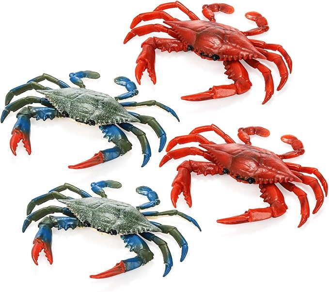 Amazon.com: ZENFUN 4 Pieces Artificial Crabs, Fake Plastic Crab ...