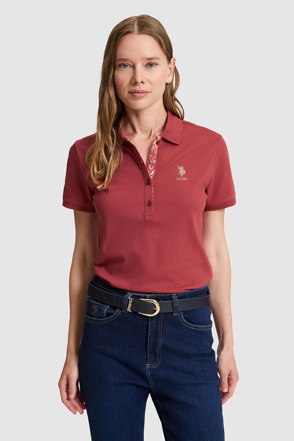 U.S. Polo Assn. Kadın Fuşya Tişört Basic 50326475-VR023