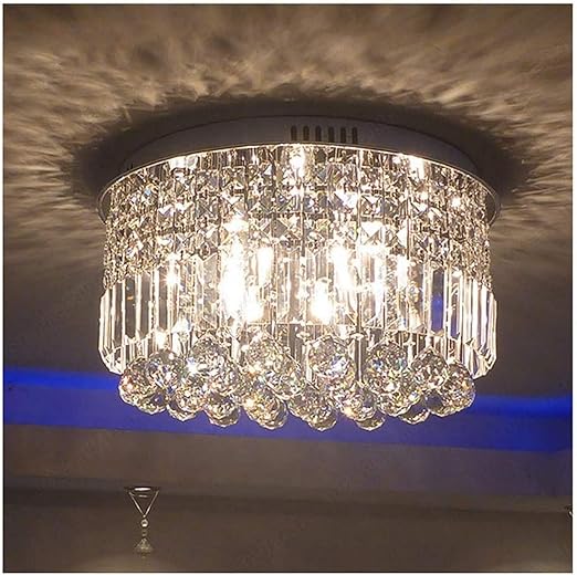 Generic Decorative lamps Modern Elegant Chandelier, Ceiling Lamp Crystal Water Droplets, Living Room, Bedroom, Corridor Lights (Color : Tricolor)