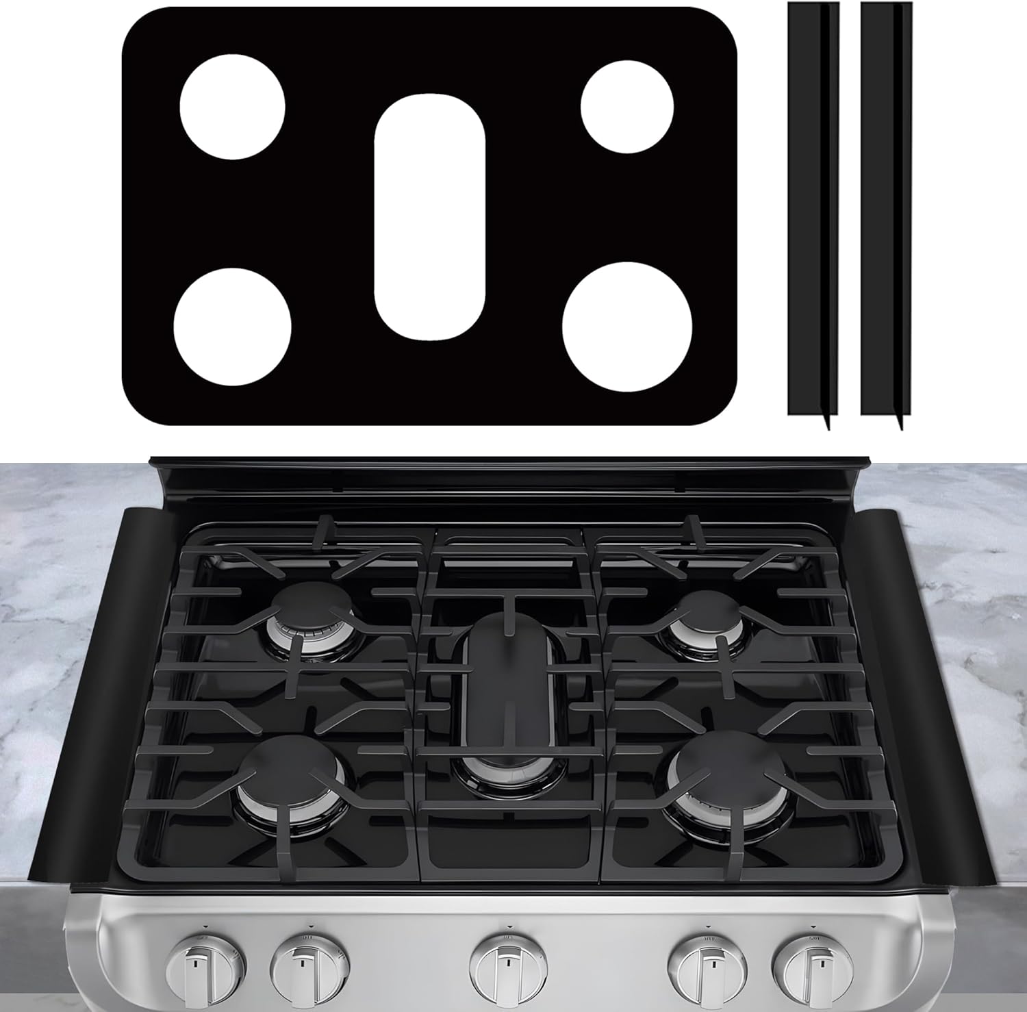 Reusable Stove Burner Top Cover for LG Gas Range, Model LRG3093 LRG3095 LRG3061 LRG3193, Non-Stick Washable Stove Top Cover Mat Protector, Gap Filler for Range Side Guard