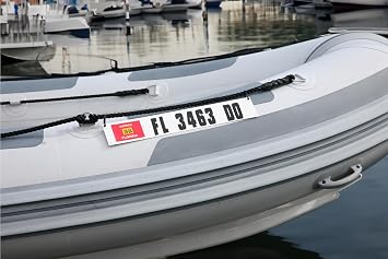Hardline Products USA Marine Registration Plate Kit for Inflatable Boats & Ribs 4 x 24 ABS Plastic Mounting Boards with Zip Ties Saltwater Resistant Made in USA (Pair)