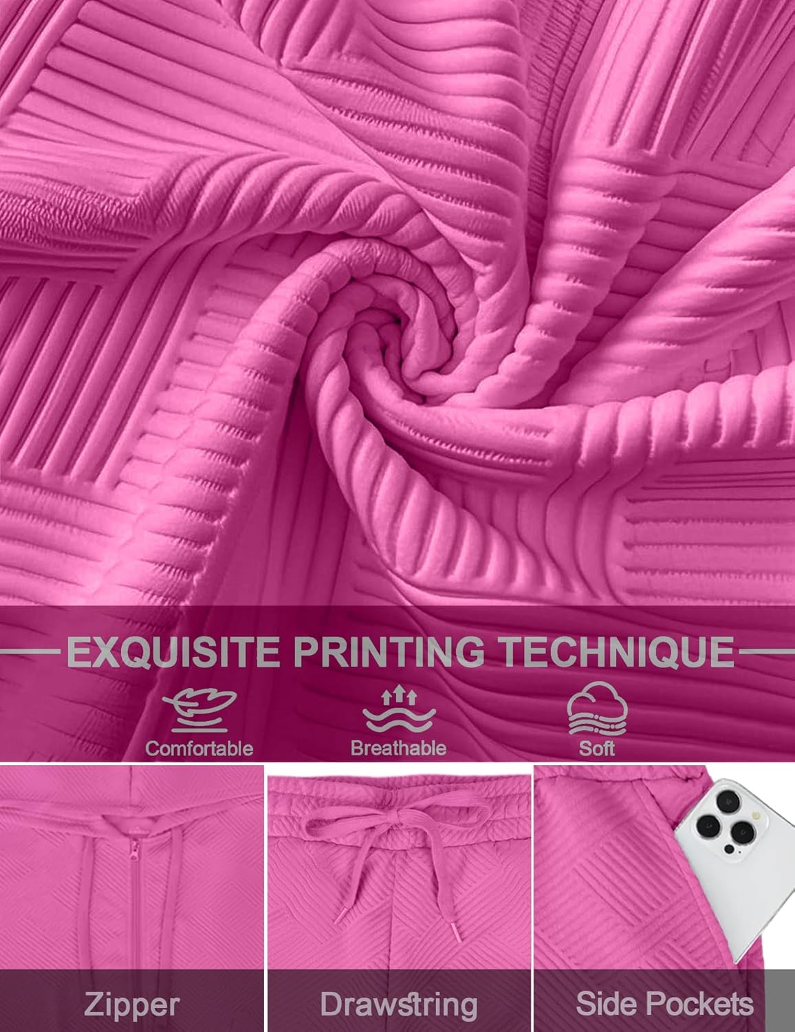 Bealin Women's Jogging Suits Two Piece Outfits Sweatsuit Long Sleeve Zip Tops and Sweatpants Workout Tracksuit Sets - Image 5