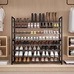 Metal Shoe Rack,Large 8 Tier Shoe Organizer, Heavy Duty Metal 4-Tier Stackable Shoe Storage Vertical Shoe Rack for Closet Front Door,Entrance,Entryway,GarageUp to 50 Pairs,Black