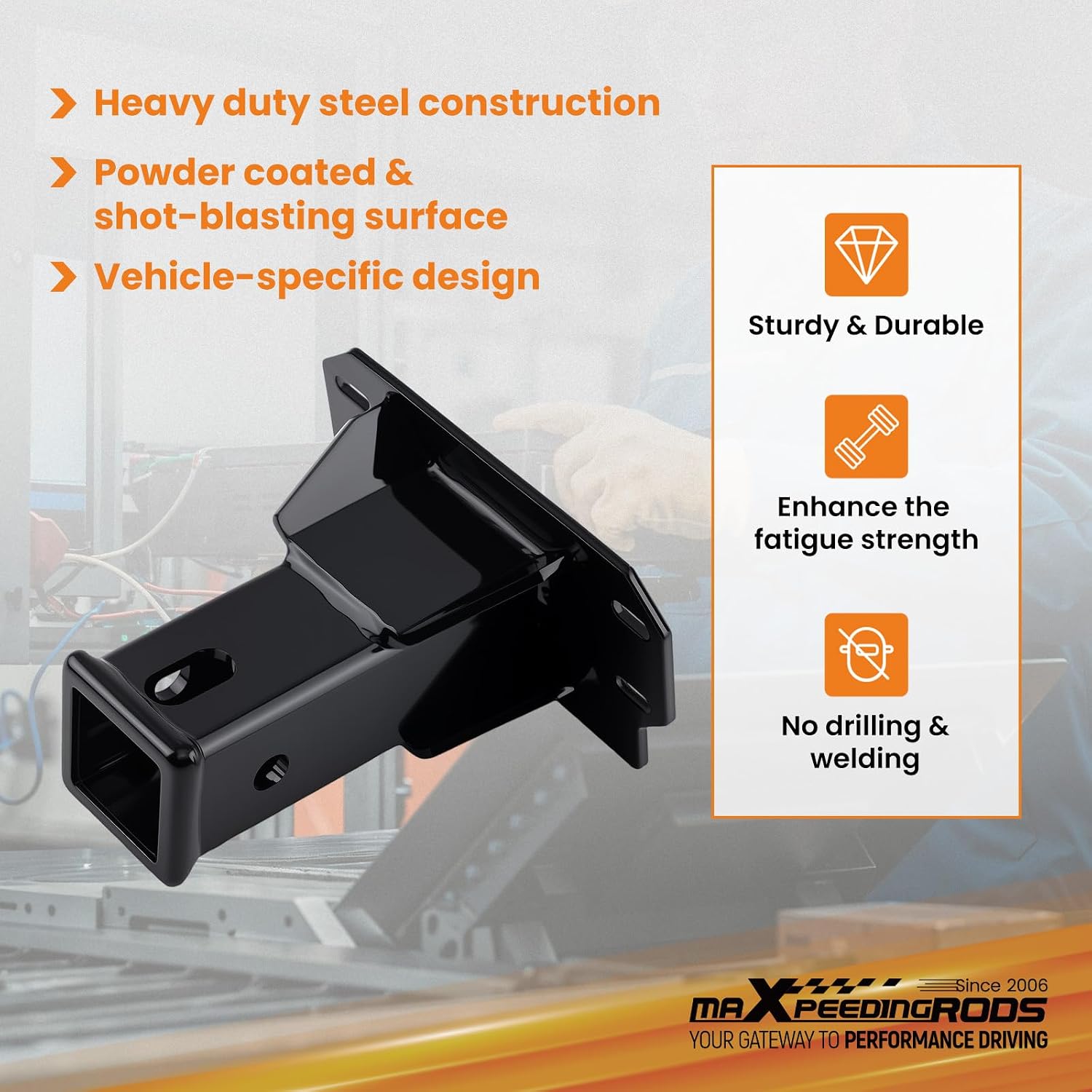 maXpeedingrods Front Trailer Hitch for Polaris Full-Size UTV 2018-2026