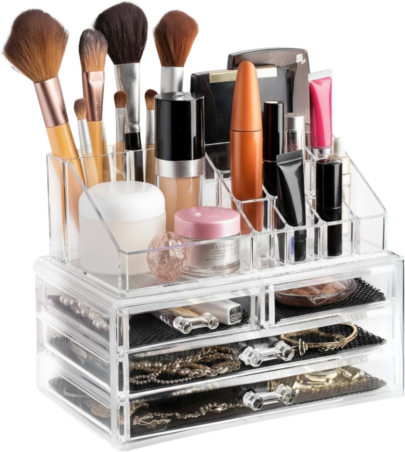 Masirs Clear Cosmetic Storage Organizer, Acrylic