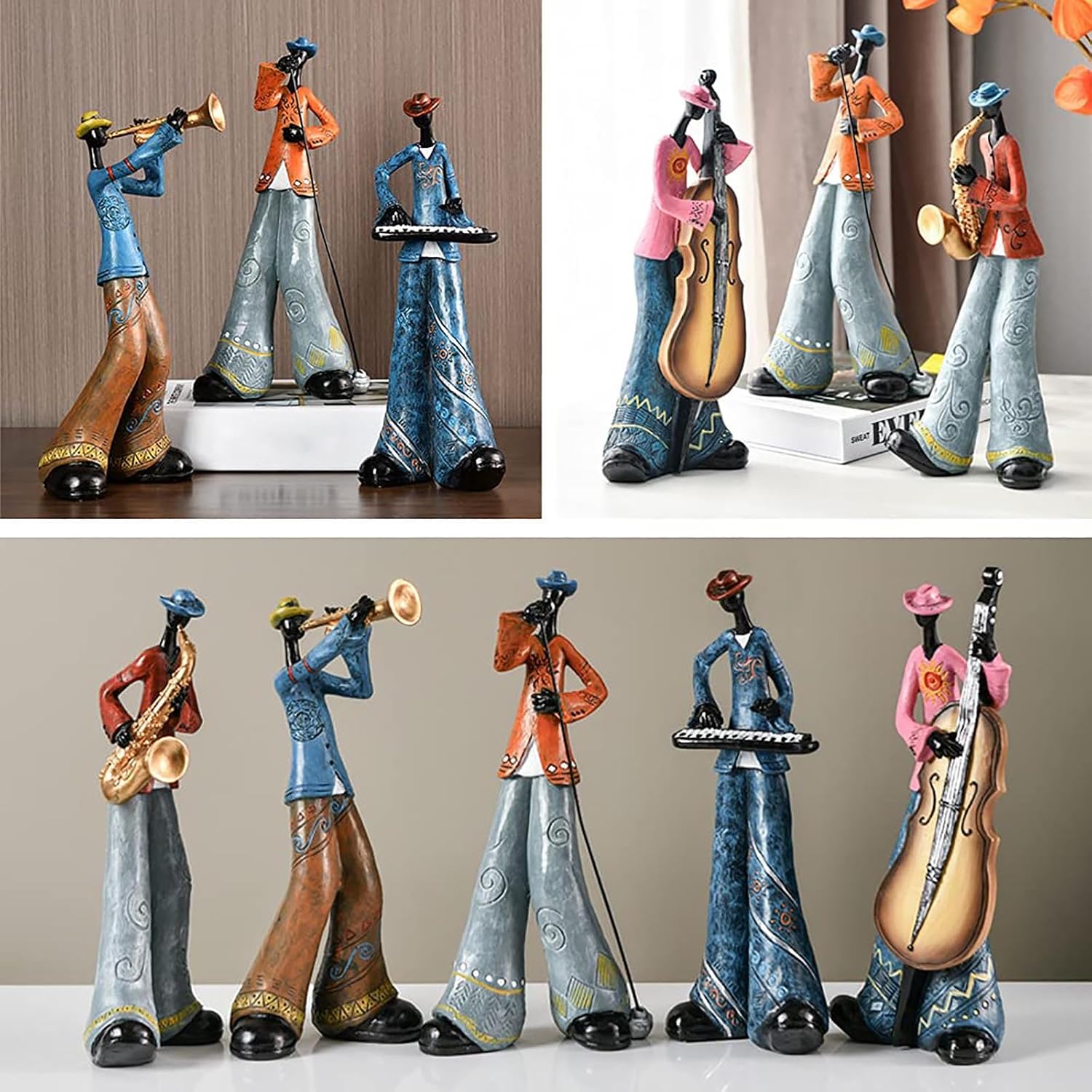 Vintage Jazz Band Decorative Sculpture, Cellist image 4