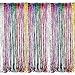 Adorox Metallic Silver Gold Rainbow Photo Backdrop Foil Fringe Curtains Party Wedding Event Decoration (Metallic Rainbow)