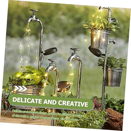 Miniatura 8 de Uonlytech Luz solar para cuartos para exteriores, luz solar para agua, regadera con luces de hadas, estaca de jardín, luces LED, decoración de