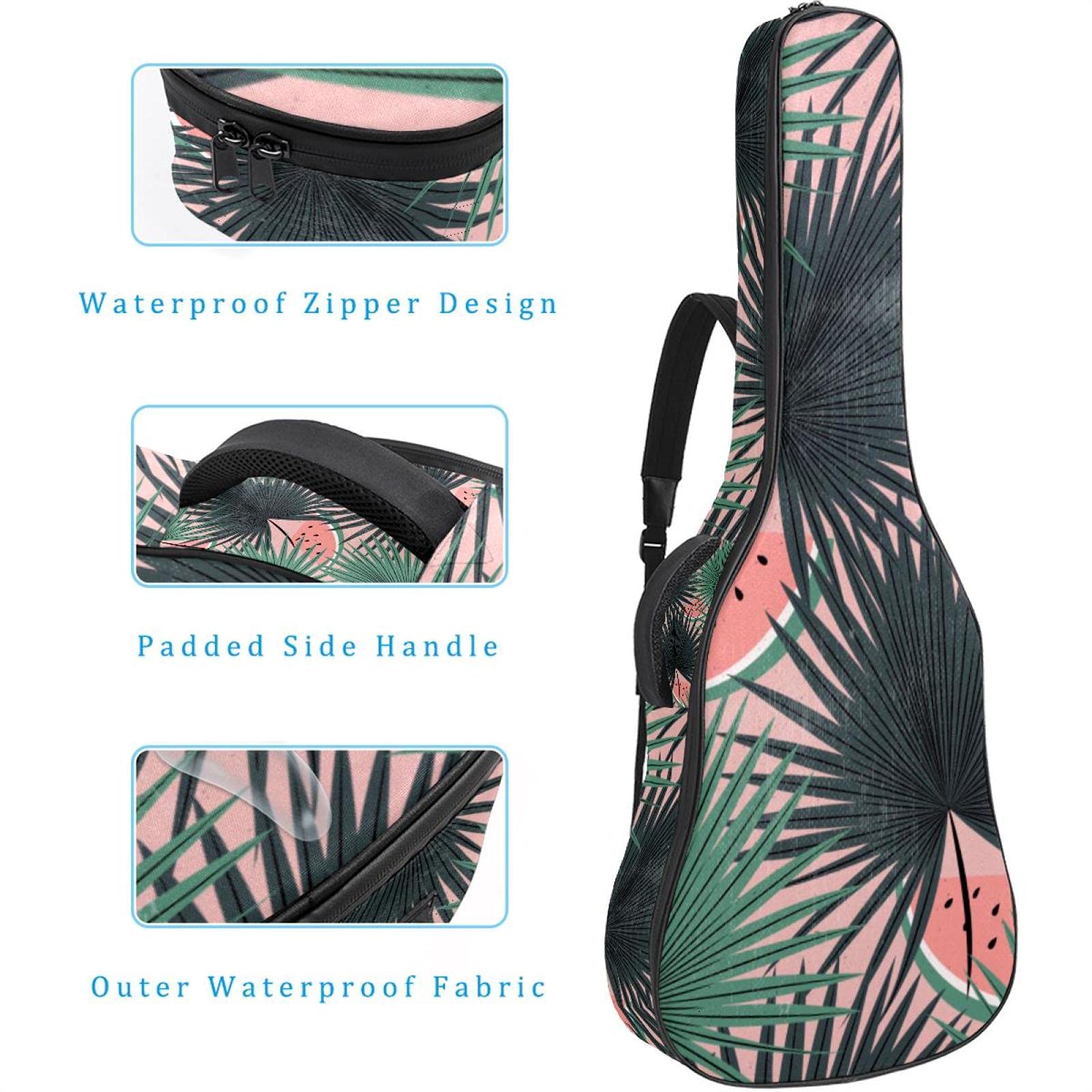 Étui souple pour guitare basse avec boucle de suspension arrière pour guitare électrique, rose pastèque