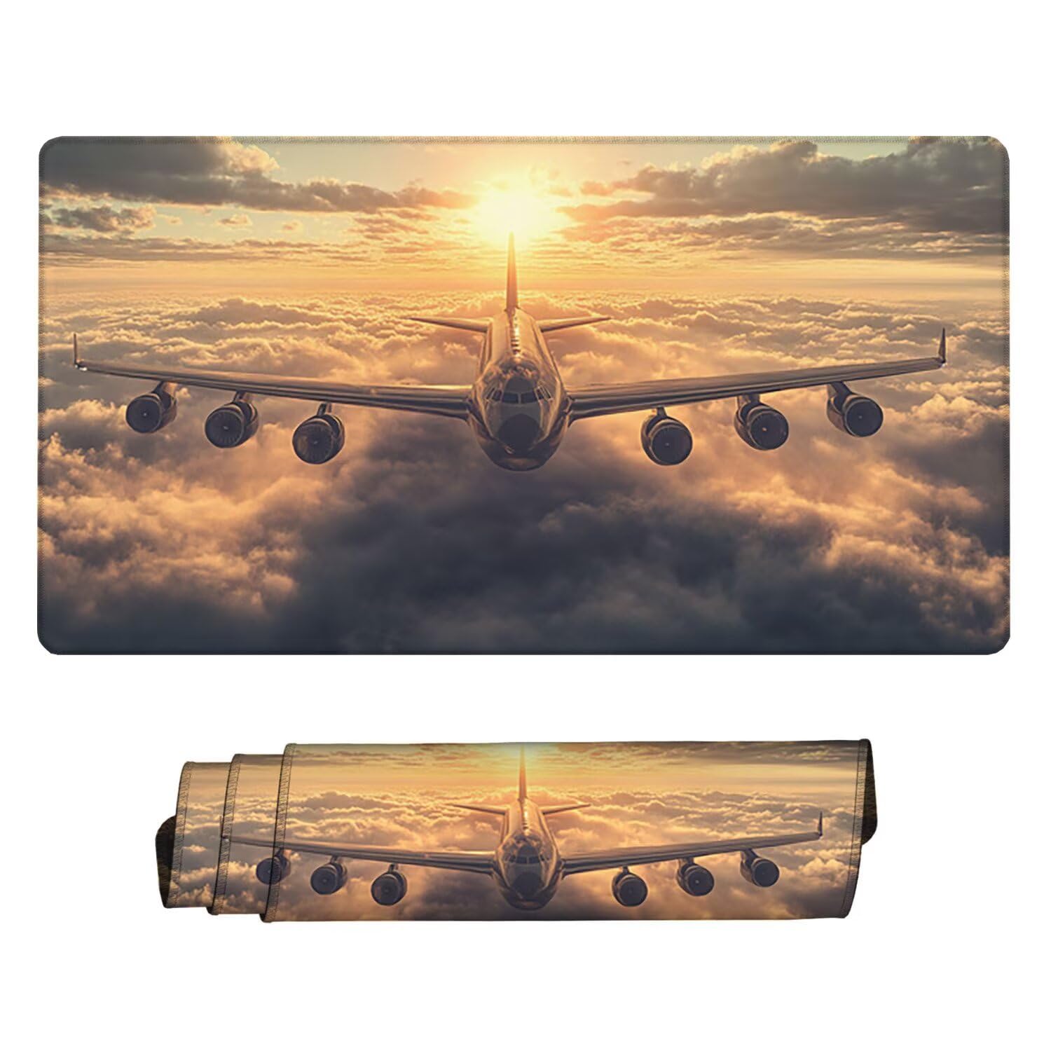 Tappetino Mouse Cloud Tappetino Gaming XXL 1000x500mm, Sottomano Scrivania Aereo Mouse Pad Migliora Accessori Gaming Precisione e Velocità, Adatto per Giochi e Ufficio Domestico, Regalo Uomo G-10971