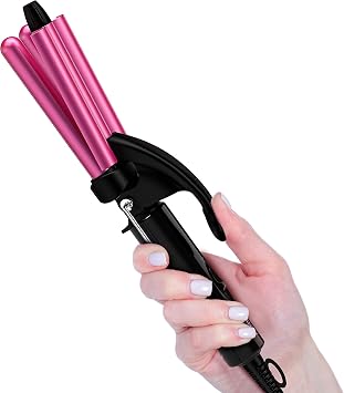 FARERY Mini Waver Curling Iron, 1/2 Inch, Hair Crimper for Women Beach Waves, Keratin & Argan Oil Infused, Dual Voltage, Pouch Bag