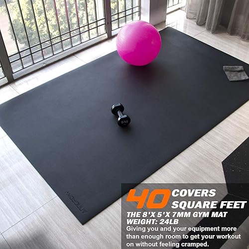 Miniatura 9 de Esterilla de ejercicio grande de 0315 x 0197 x 0276in para gimnasio en casa tapete de goma para fitness tapete de yoga grande para levantamiento de