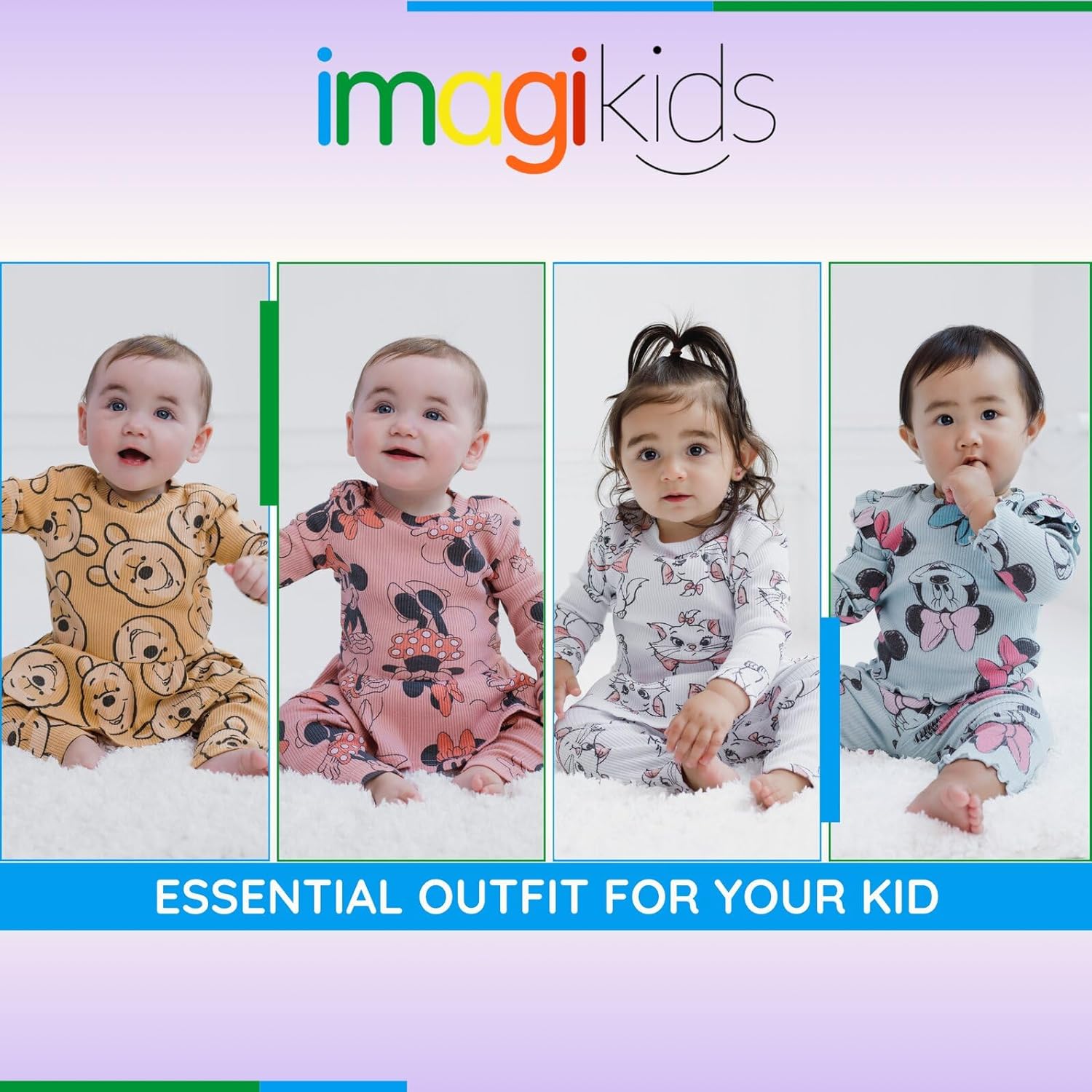 Disney Minnie Mouse Winnie the Pooh The Aristocats Lilo & Stitch Stitch Peplum T-Shirt and Pants Newborn to Big Kid - Image 3