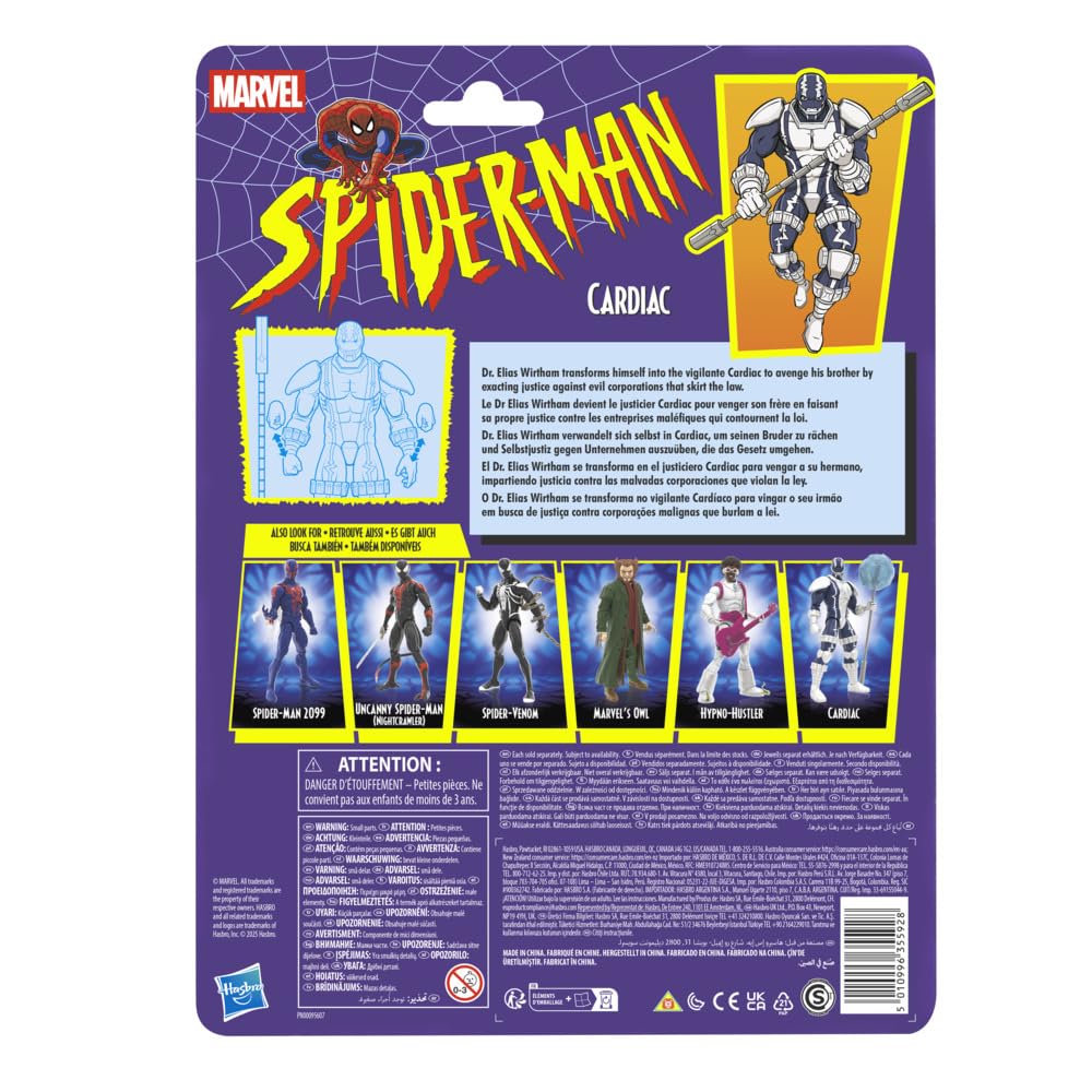 Marvel Legends Series Cardiac, Retro Spider-Man Comics Action-Figur zum Sammeln, Skala 15 cm, Rot und Schwarz – Ansicht 4