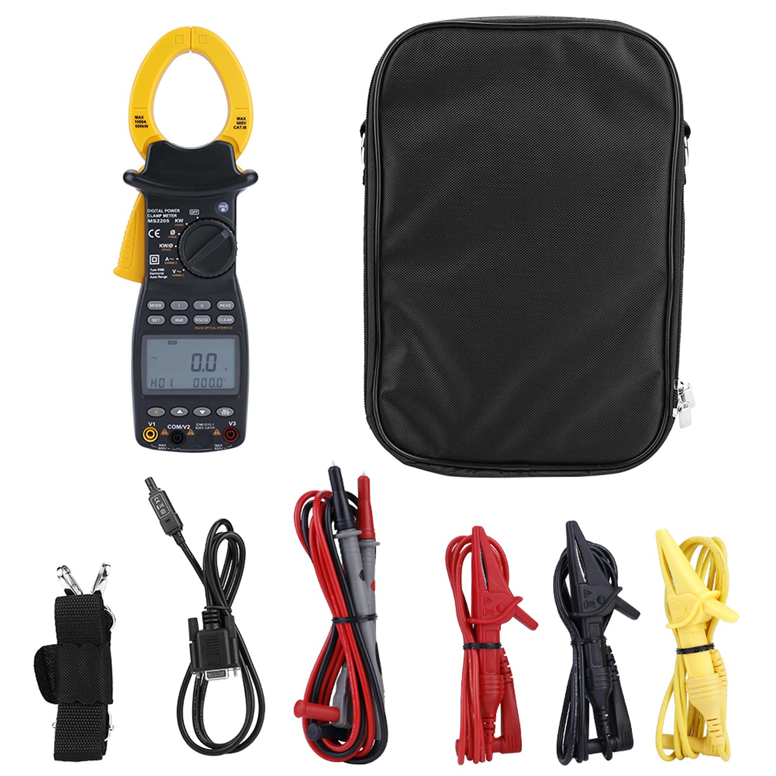 Acouto PeakMeter MS2205 Medidor de Pinza Triple de Fase Multifunción El Probador de Potencia Armónica Es Armónico con El Multímetro de Potencia de Corriente de Corriente y de