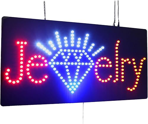 Miniatura 1 de Letrero de joyería, señalización de TOPKING con luces LED de neón, tienda, ventana, tienda, negocios, exhibición, regalo de gran apertura