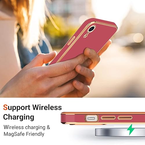 Miniatura 6 de Teageo Funda compatible con iPhone XR para mujeres y niñas, lindo corazón de amor, chapado en brillo, cubierta trasera suave, protección completa de