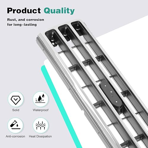 Miniatura 4 de CarPartsDepot Parrilla frontal cromada para Ford F150 F250 F350 Bronco FO1200141 E9TZ8200A