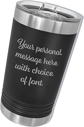 Vaso aislado personalizado de 16 onzas (elige entre 14 colores) con tapa, taza de viaje personalizada grabada con tu mensaje
