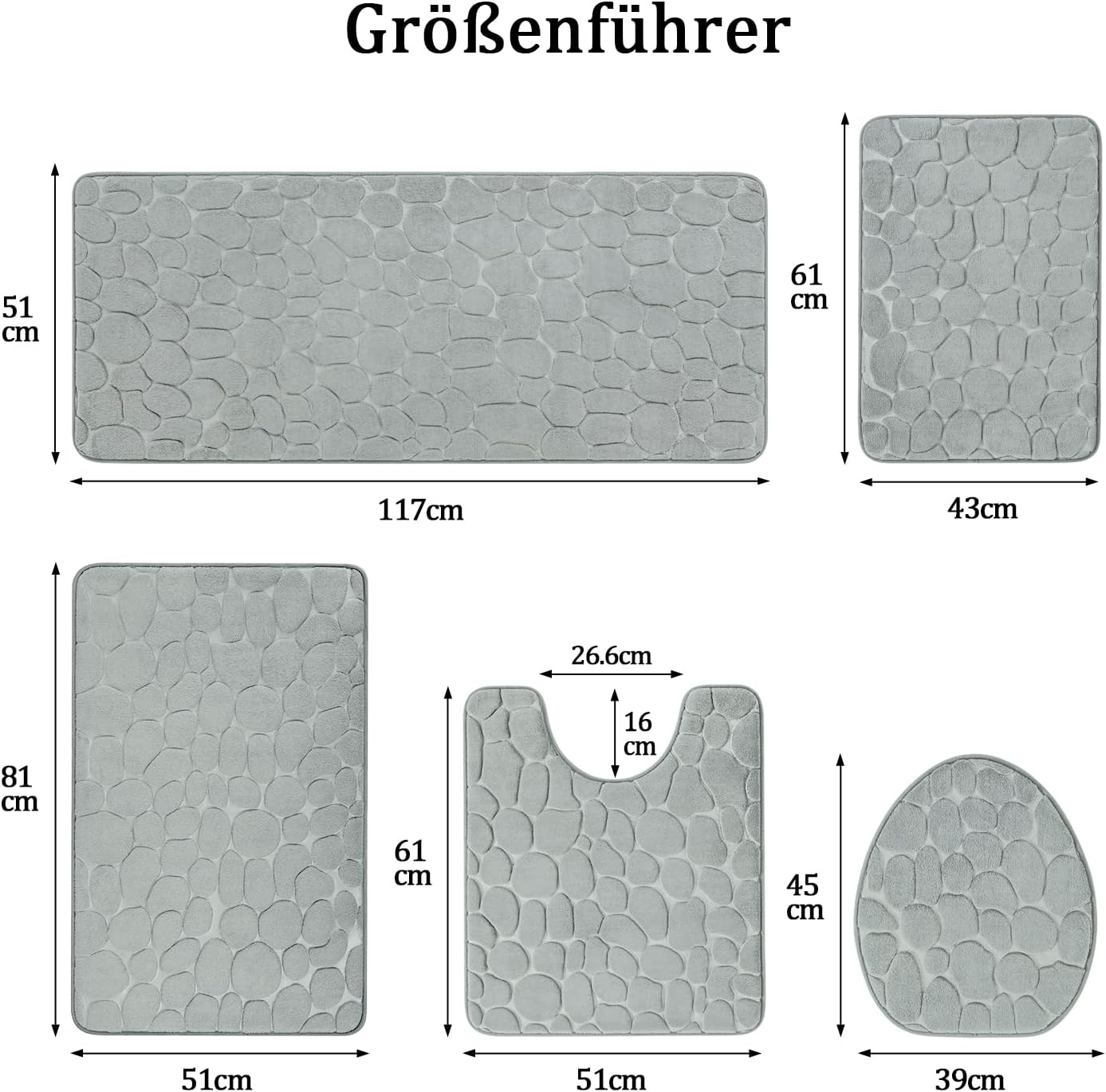 Chakme fürdőszobai szőnyeg elhelyezése különböző területeken