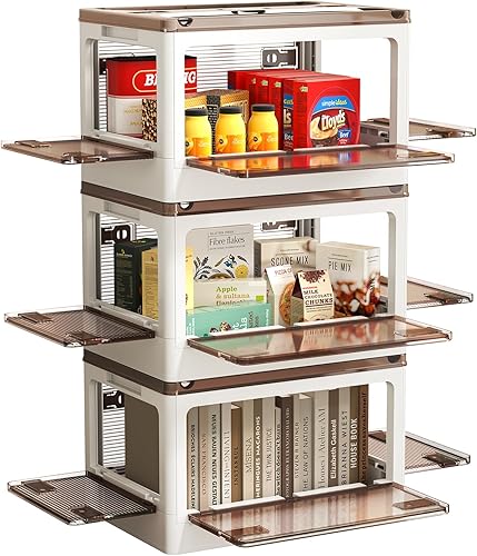 Miniatura 1 de ocharzy Contenedores de almacenamiento apilables, organizadores y almacenamiento de armario, contenedores de almacenamiento plegables de 10 galones