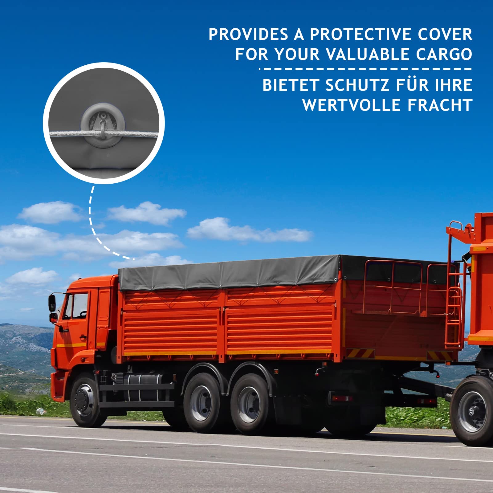 Jago® Telo Impermeabile - 4 x 5 m, PVC 650 g/m², Impermeabile, Antipioggia, con Occhielli, Antracite - Telo Copritutto Occhiellato, Copertura, Telone Protettivo da Esterno, Legna, Campeggio