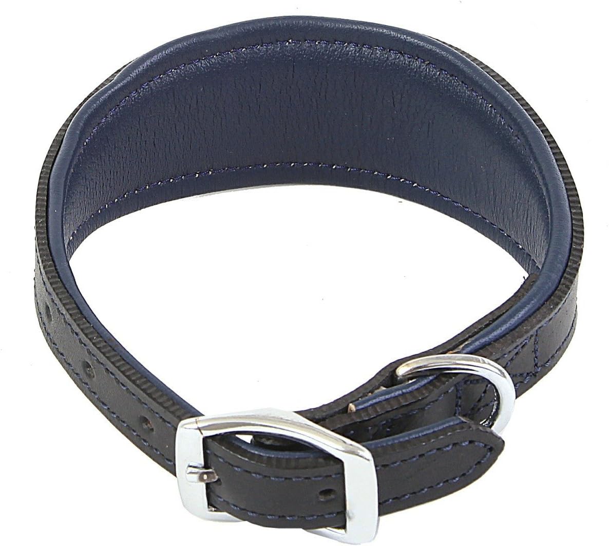 Outhwaite Padded Greyhound Collar, 12 mm x 36 cm, Blue/Black