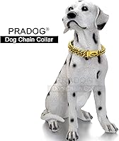 Vista 2 de PRADOG Collar de cadena dorada para perro, collar de cadena de eslabones cubanos con hebilla de diseño seguro, collar de metal de acero inoxidable