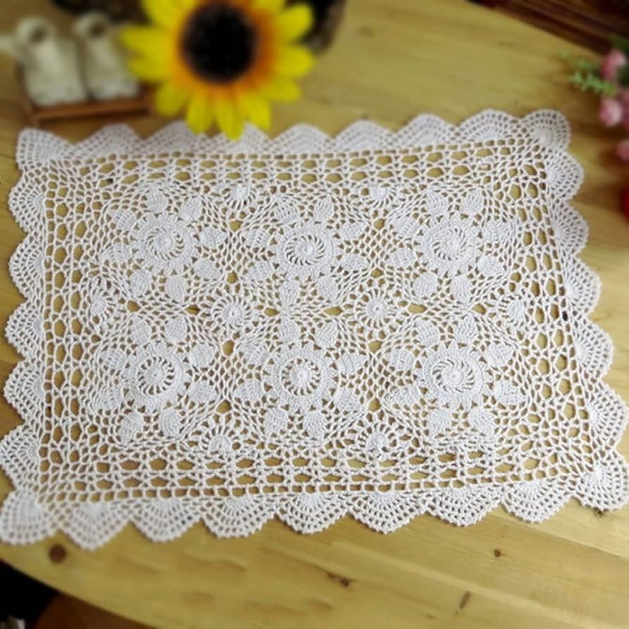ニードルポイント　レース　テーブルクロス　手編み　ヴィンテージ ニードルポイント レース テーブルクロス 手編み ヴィンテージ