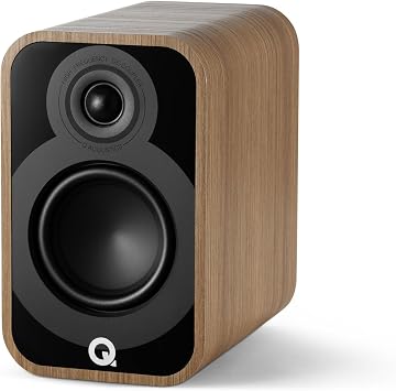 Q Acoustics 5010 Compact Bookshelf Speakers Pair Holme Oak - 4.5" Mid/Bass Driver, 1" Tweeter - Stereo System for Home Theater Entertainment Center, Surround Sound TV/Record Player