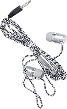 H-169 3.5mm MP3 MP4 Wiring Subwoofer Braided Cord, Headphones with Wheat Wire ControlSilver