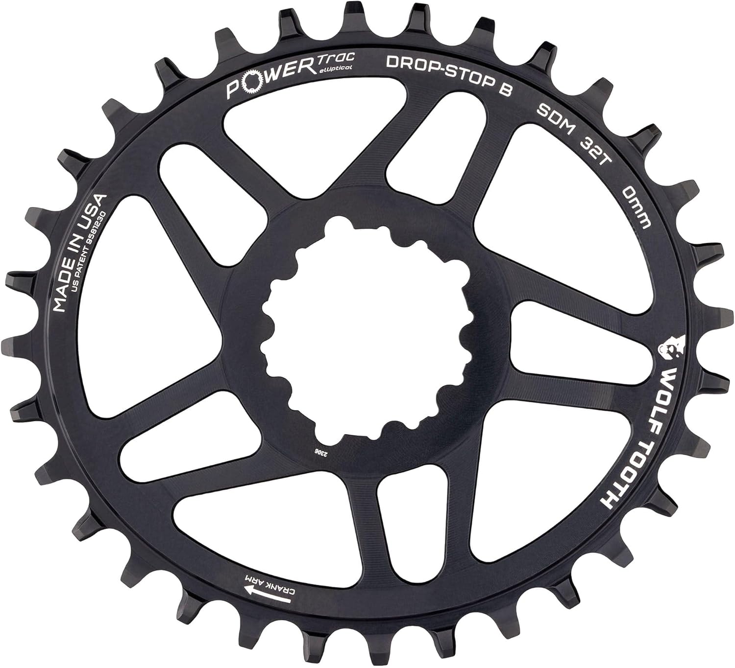 Wolf Tooth Direct Mount Chainring for SRAM Cranks - Oval Boost 28T / 30T / 32T / 34T Drop-Stop B for Mountain Bikes