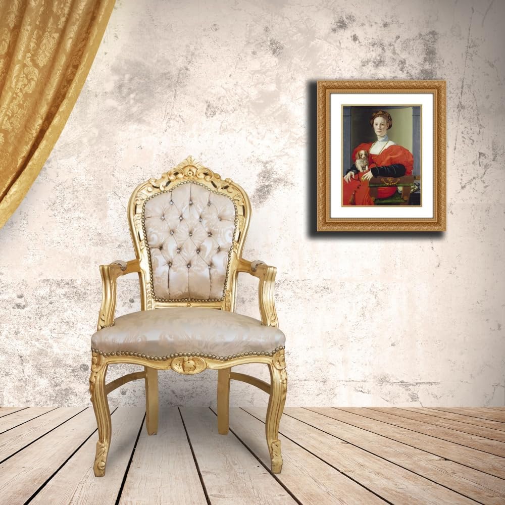 ArtDirect Portrait of a Lady in Red (Francesca Salviati) (ca. 1533) Custom Framed Art Print Giclee Print or Canvas Options with Various Sizes and Customization by Agnolo Bronzino