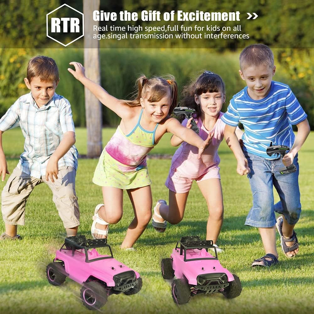 Hоttеѕt Sаlеѕ kolegend Remote Control Car for Girls with 2 Batteries Fast 40+ KM/H Pink RC Cars 4WD Off-Road Monster Trucks Girls Gift (Pink)