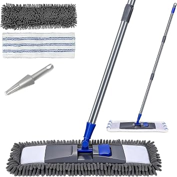 MASTERTOP Microfibre Flat Mop, 2pcs Washable Pads for Hardwood Floor Clean