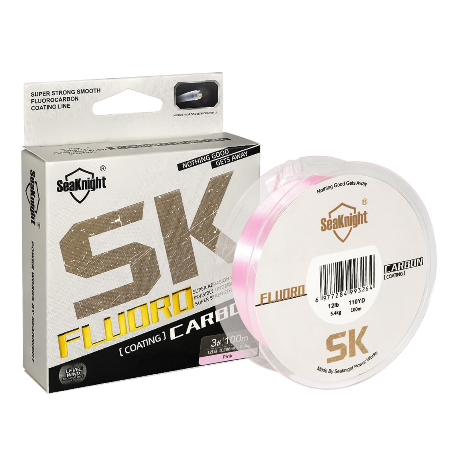 SeaKnight SK Fluorocarbon Coating Fishing Line Saltwater 50M/100M Monofilament Fishing Line Sinking Shock Leader Line Sea Fishing 3-100LB