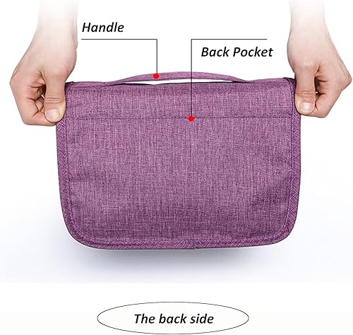 Miniatura 6 de UHZBTEC Neceser de viaje, estuche de maquillaje y cosméticos, bolsa de almacenamiento impermeable, bolsa de almacenamiento portátil para artistas,