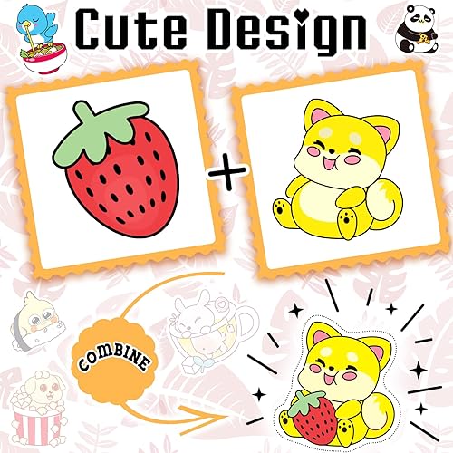 Miniatura 3 de WAKEMOODEI 200 calcomanías de animales de comida para niños, lindas calcomanías de animales VSCO, calcomanías de vinilo para botellas de agua,