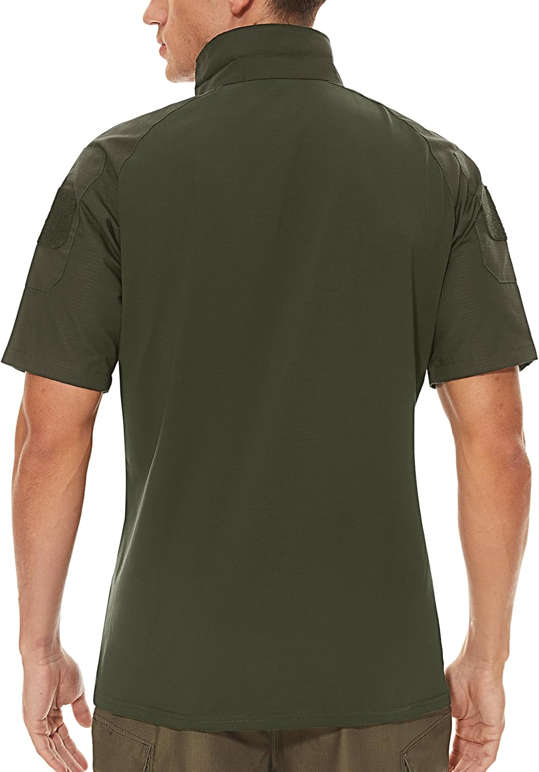 TACVASEN Men's Tactical Shirt Short Sleeve Combat Shirt 1/4 Zip with Pockets Military Army Paintball Airsoft Breathable