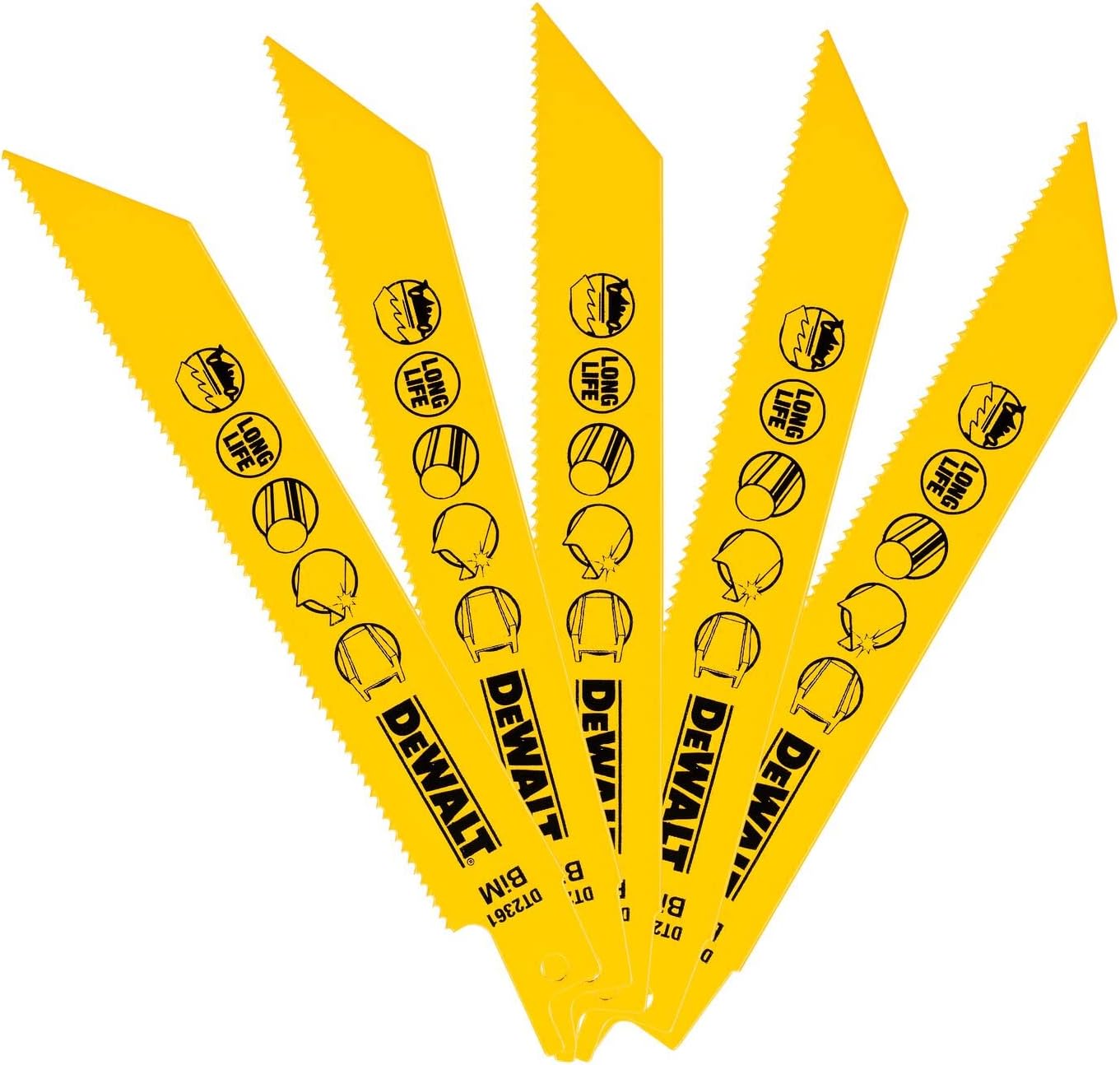 DeWalt DT2361QZ 152mm Reciprocating Blade BiMetal Fast Cuts Metals