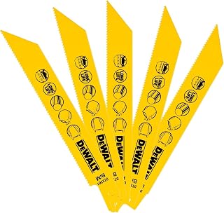 DT2361QZ 152mm Reciprocating Blade Bi-Metal Fast Cuts Metals/Sheet Metals,Multi-Colour,One Size