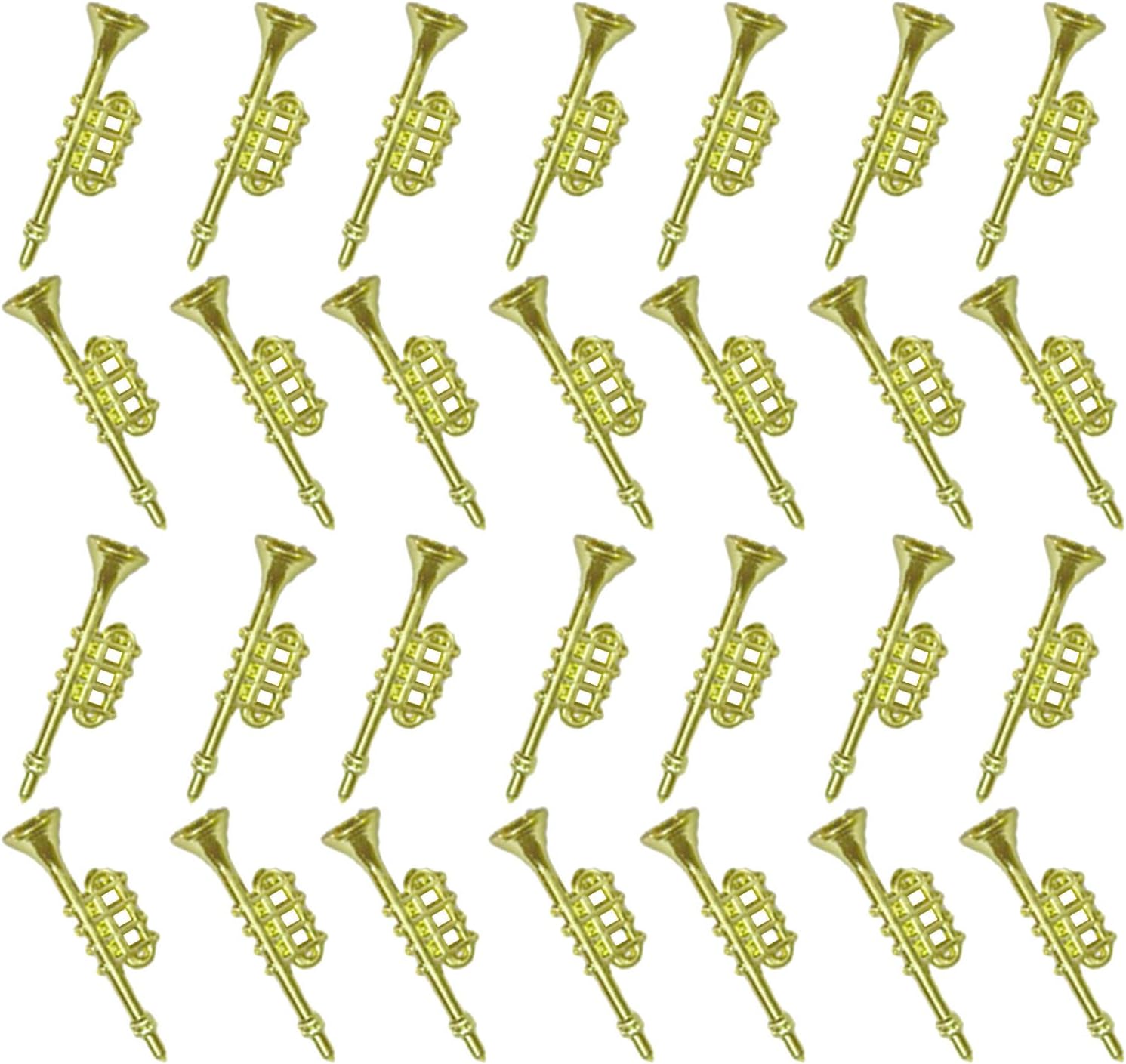 60pcs Christmas Horn Decoration Golden Electroplating Plastic Pendant