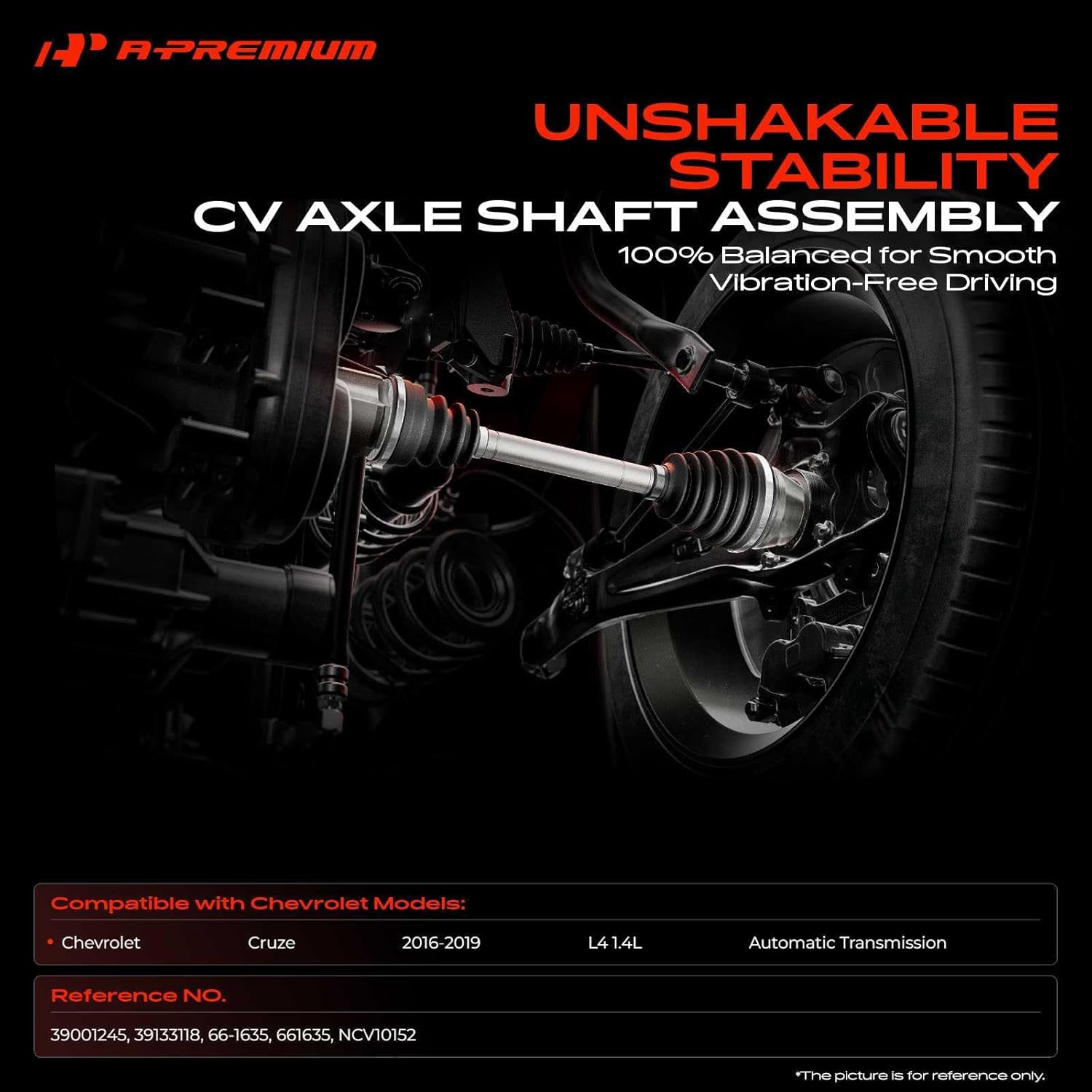 A-Premium Front Right Passenger Side CV Axle Shaft Assembly Compatible with Chevrolet Cruze 2016-2019, 1.4L, Automatic Transmission