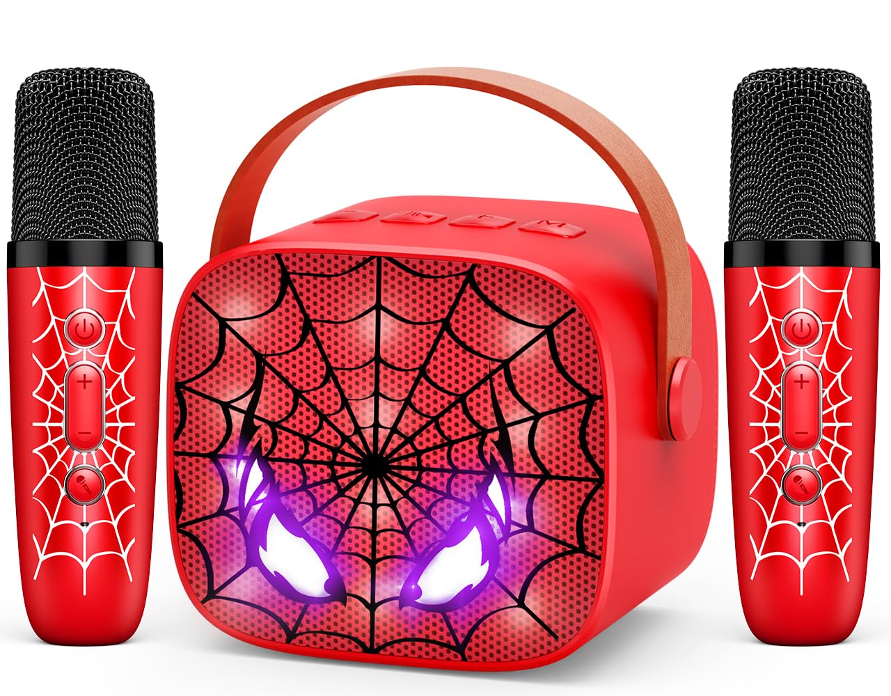 Mini Karaoke Machine Toys Gifts: Kids Toys Christmas Birthday Gifts for 4 5 6 7 8 9 Years Old Girl Boy Stocking Stuffers LED Portable Bluetooth Speaker with 2 Wireless Microphone Girl Gift Age 3-12+Mini Karaoke Machine Toys Gifts: Kids Toys Christma…