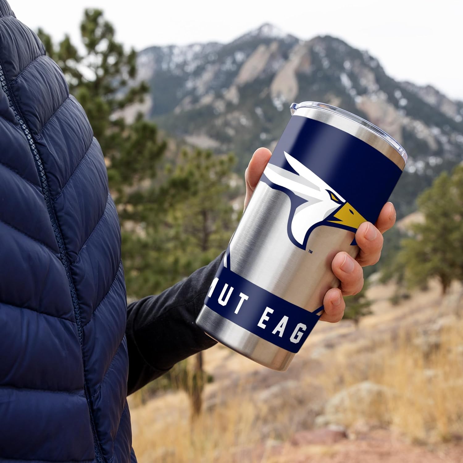 Rico Industries NCAA Texas A&M–Texarkana Eagles Standard 20oz Stainless Steel Tumbler with Lid - Great For Coffee, Tea, Water or Cocktails