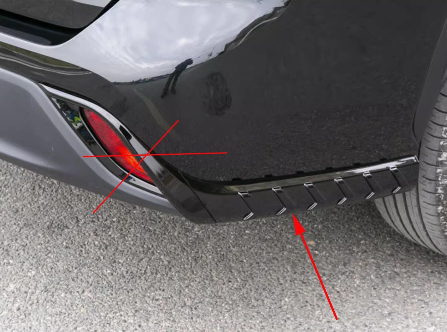 Car Accessories Fit for Toyota Highlander 2020-2026 Rear Bumper Corner Protection Decoration Strip Guard Plate Cover Trim （Black） ABS 2 PCS