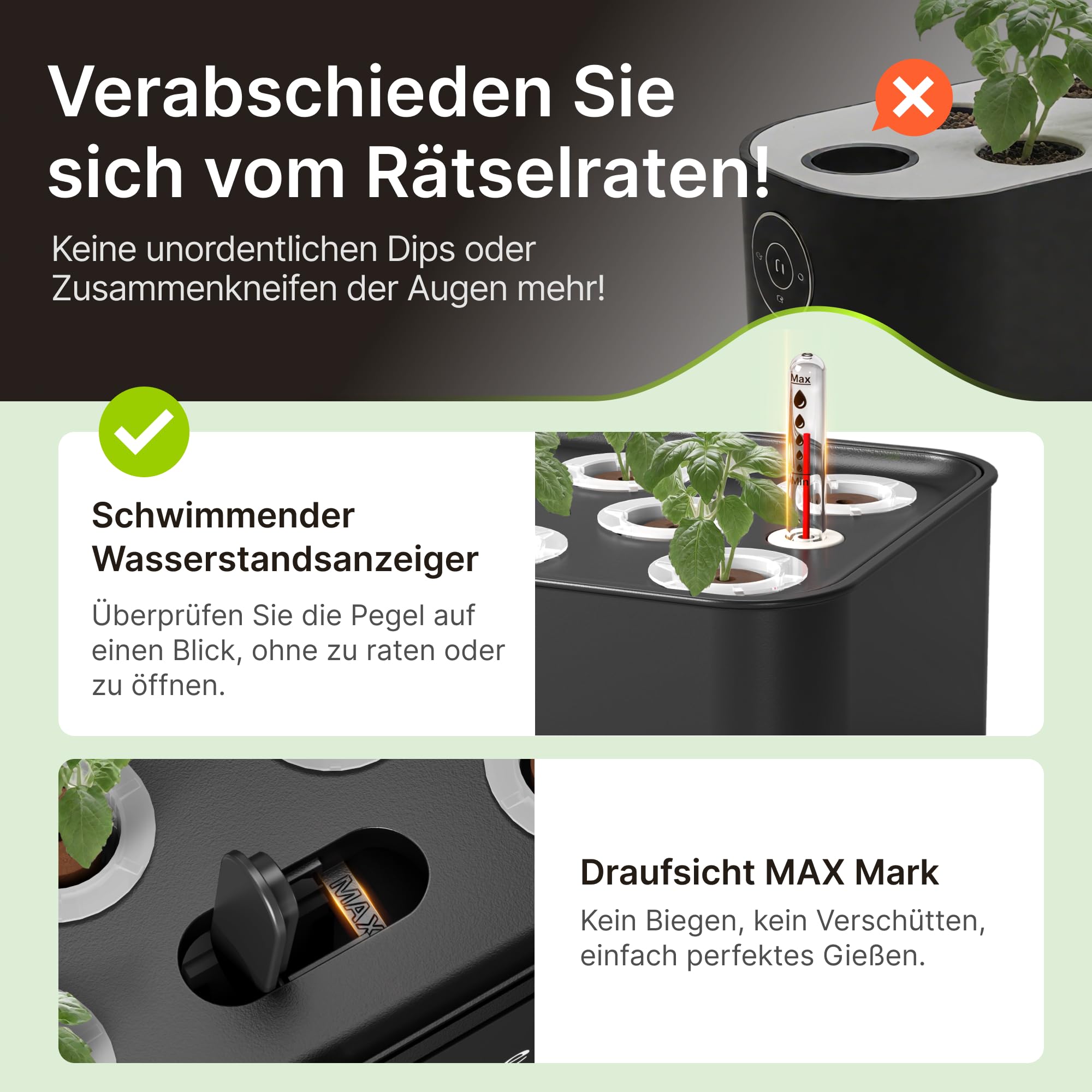 SUNCOZE 3-stöckiges Hydrokultur-System – Mit 36 Kapseln, Vollspektrum-LEDs & Smartem Controller, Ideal Für Indoor-Kräutergarten