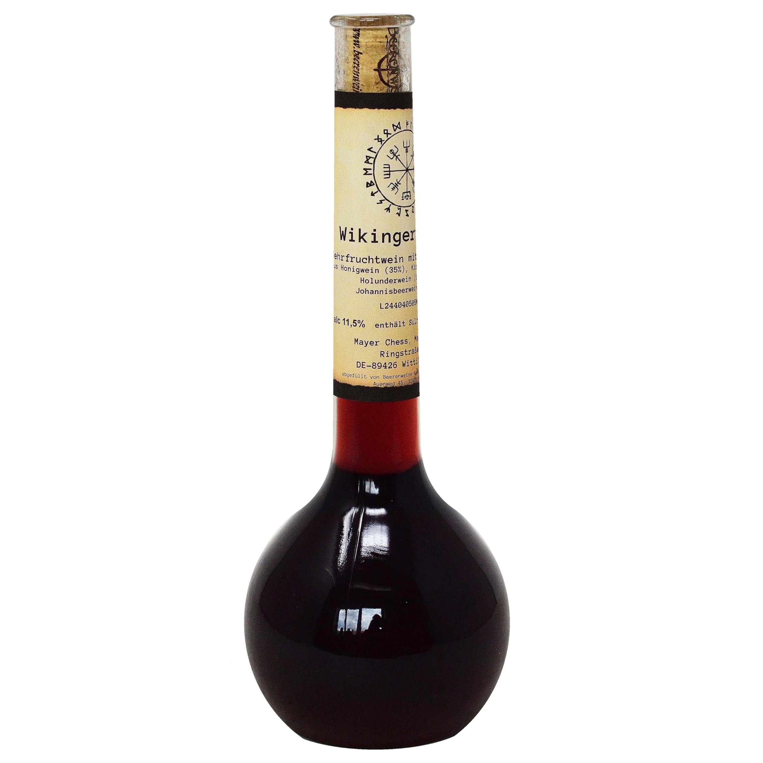 MystiCalls Geschenkset mit Krug Odin und Kelch Odin inklusive Elixierflasche Wikingertrank Mehrfruchtwein - Viking, Geschenk, Met